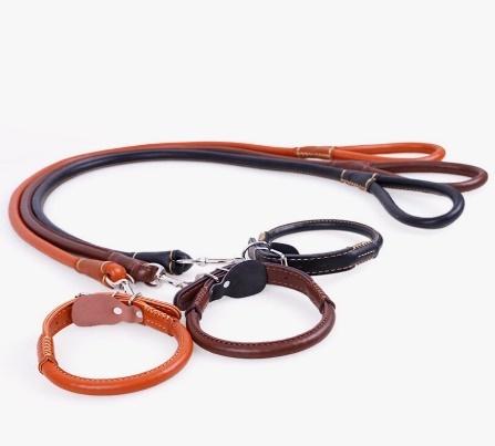 Leather Leash Collar Set